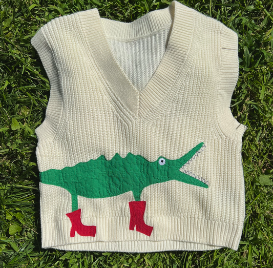 Alligator Sweater vest - Magg's Rags 