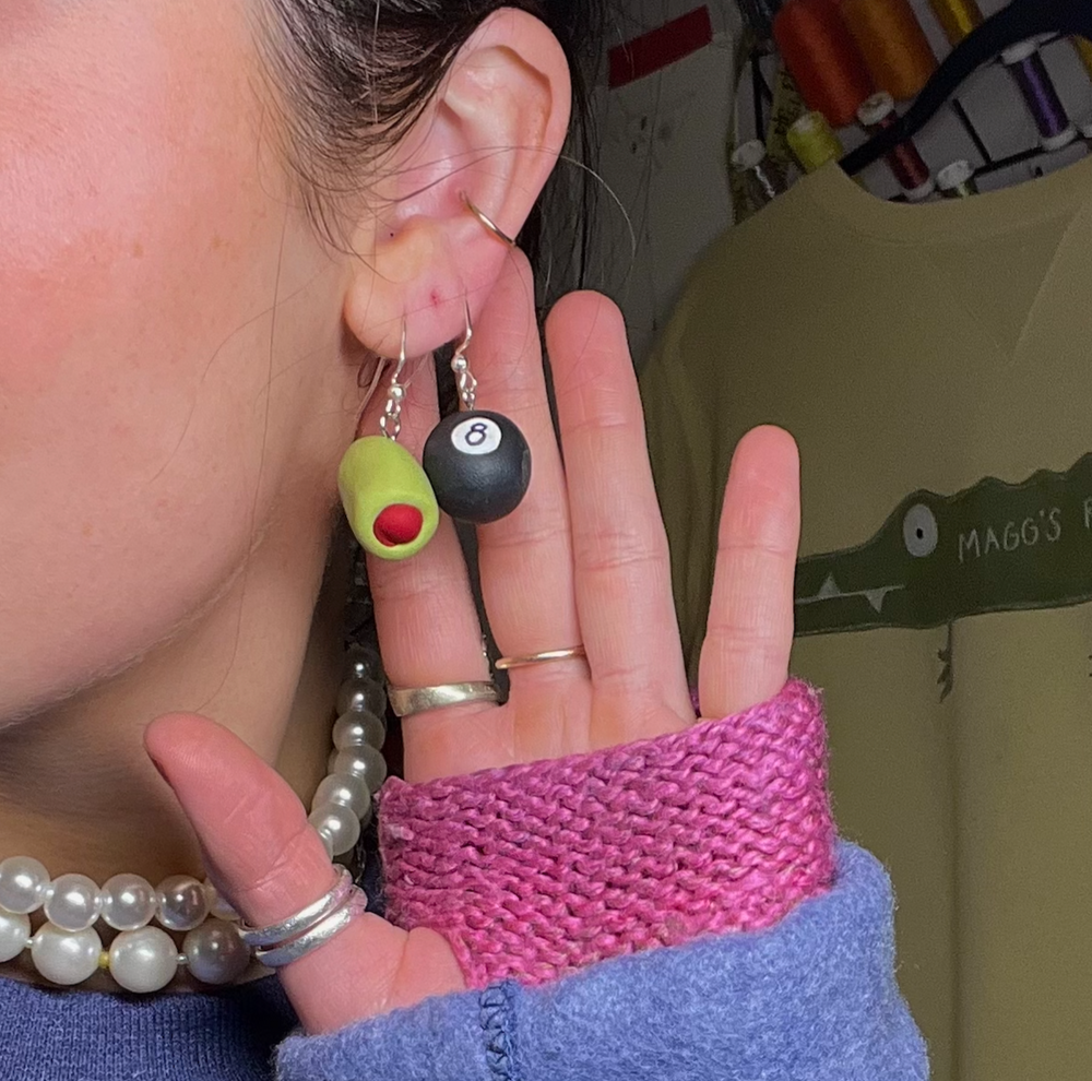 8 Ball AND Olive Earrings(4 total)