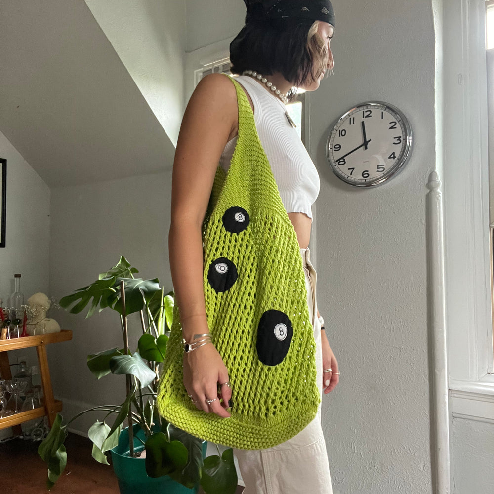 
                      
                        Knit 8 ball tote
                      
                    