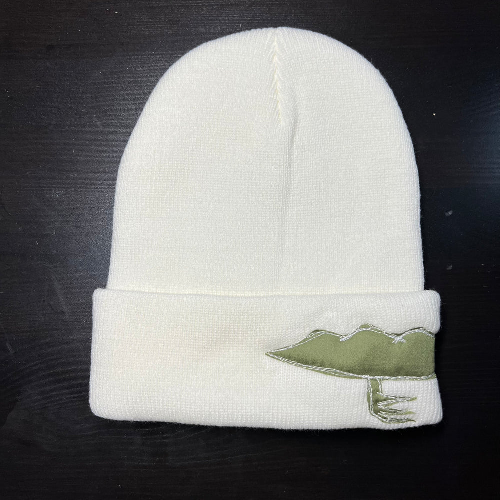 
                      
                        White gator beanie
                      
                    