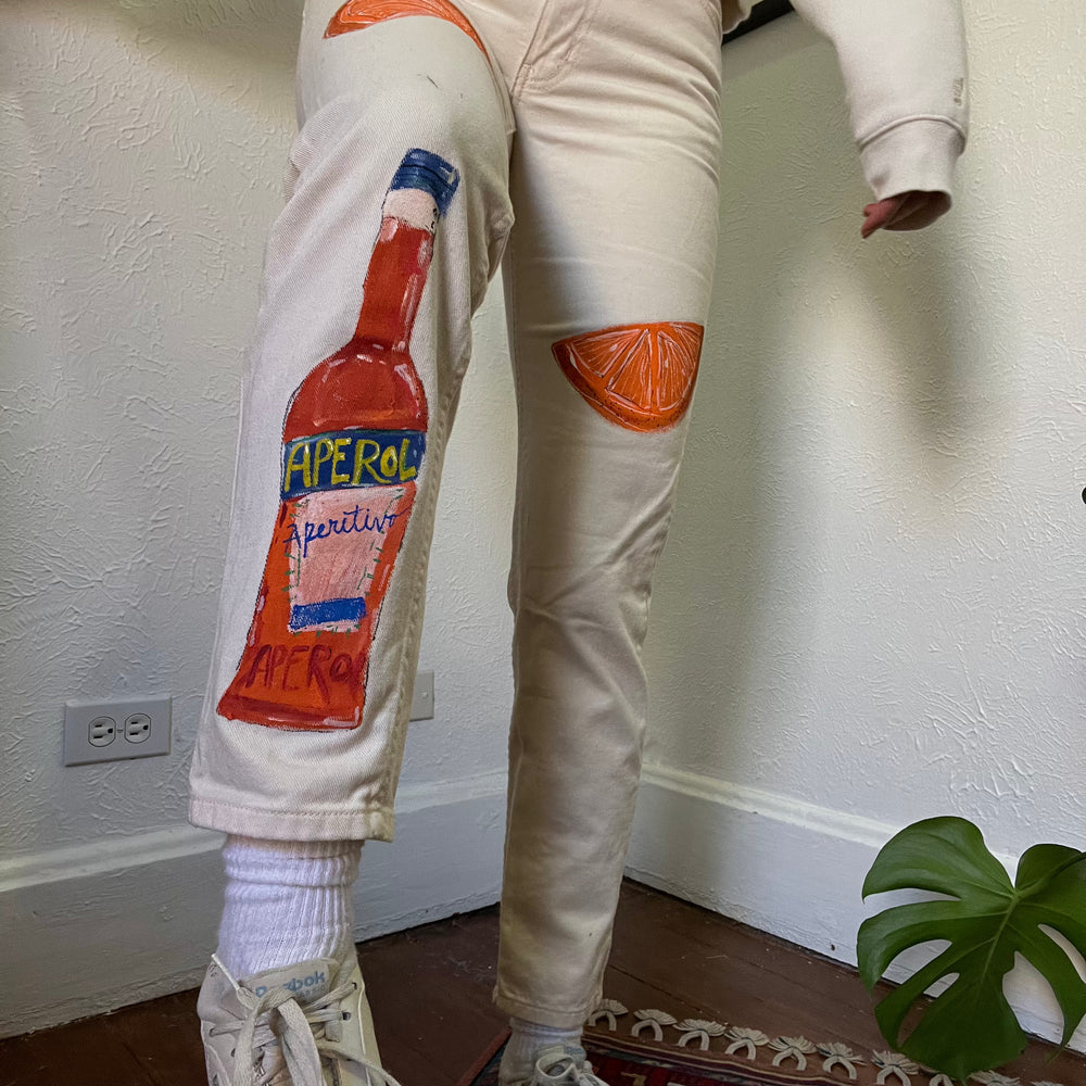 Hand painted Aeporol pants