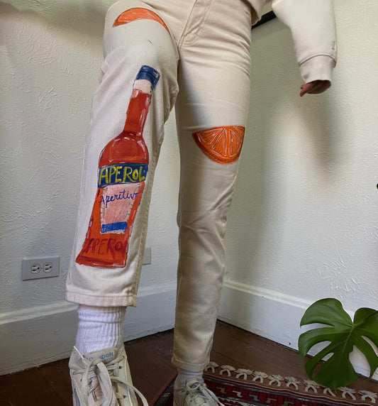 Hand painted Aeporol pants - Magg's Rags 