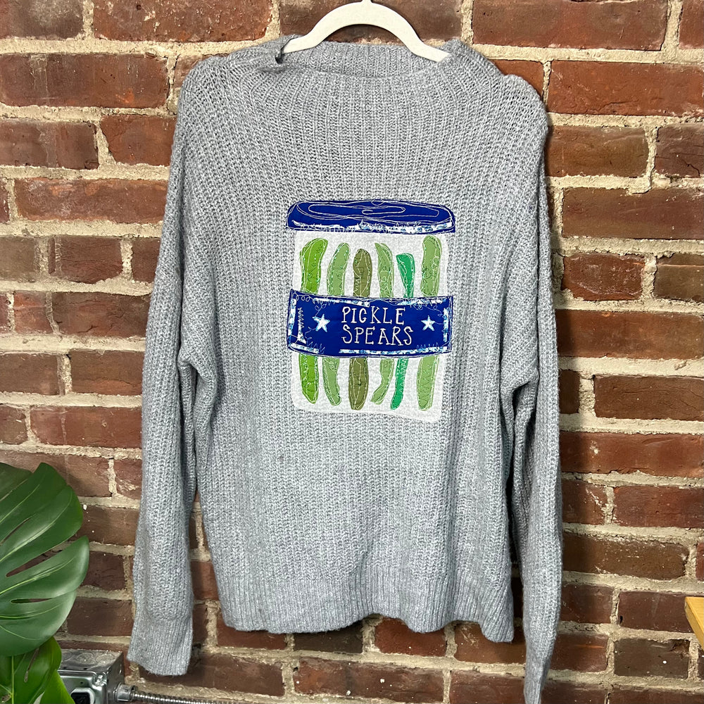
                      
                        Pickle spear mockneck sweater
                      
                    