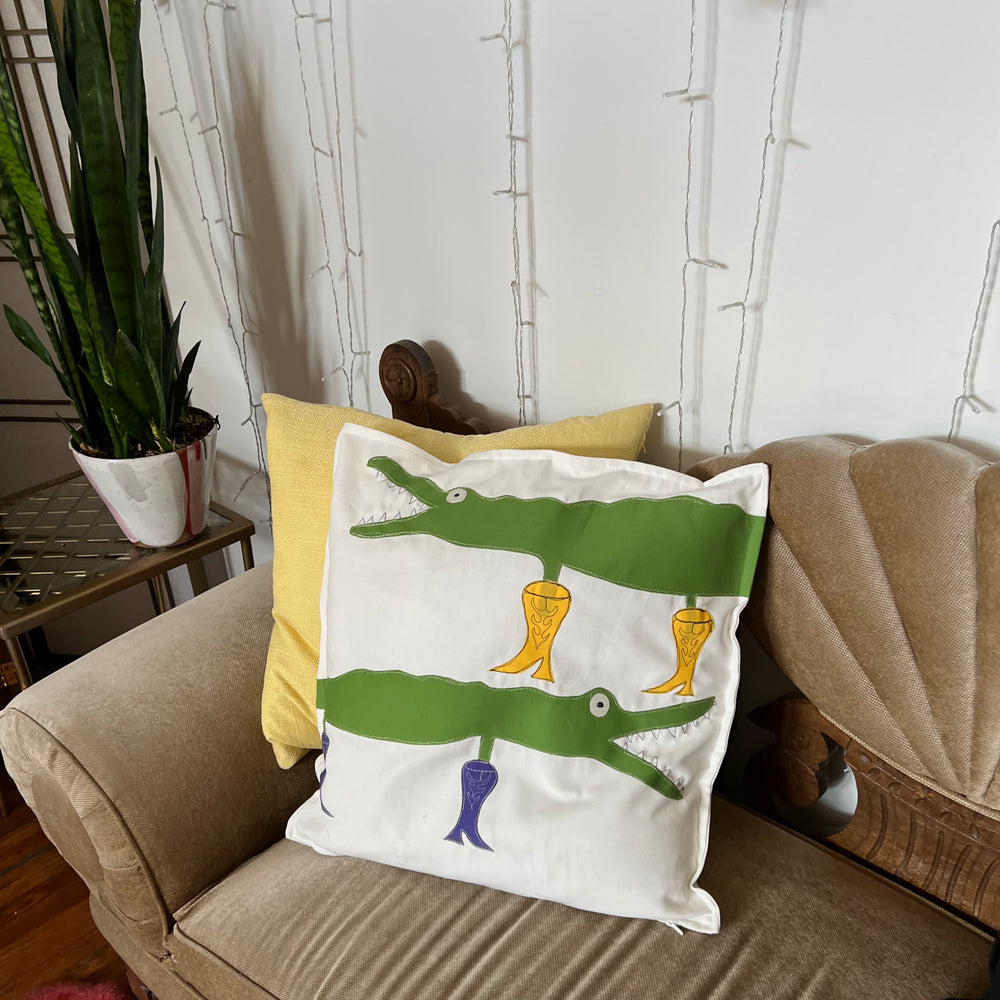 Double gator throw pillow