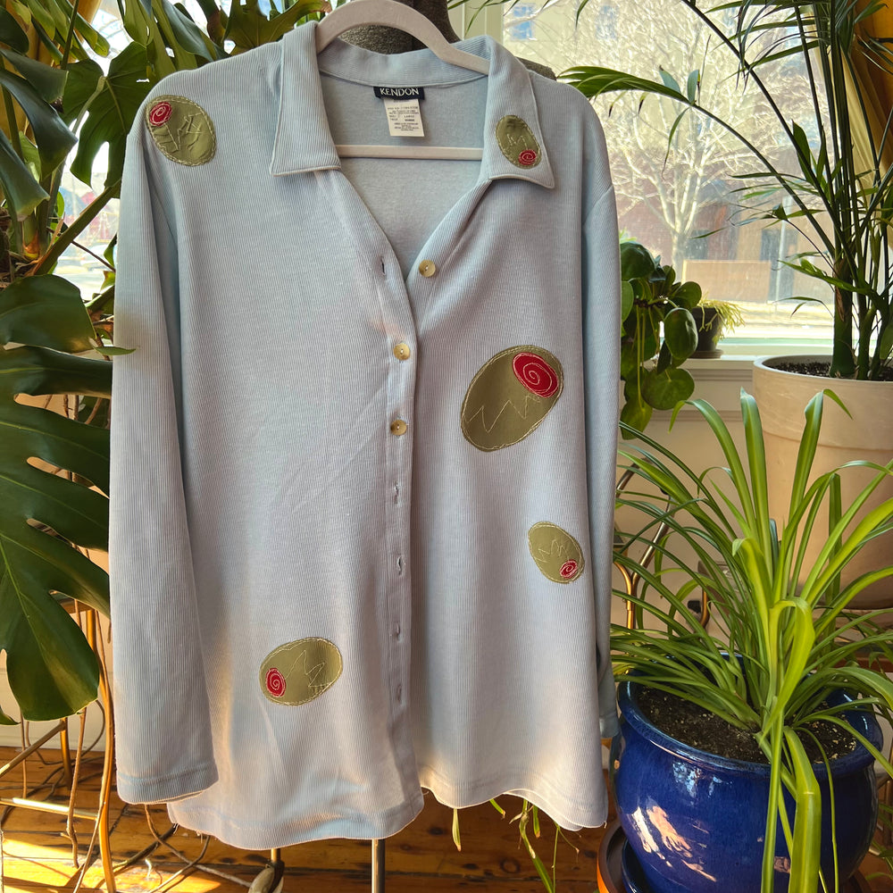 Olive button down