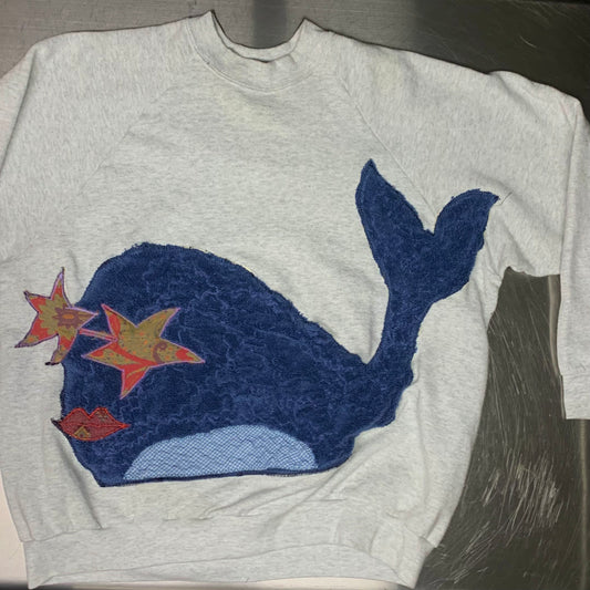 Appliqué Miss whale crewneck - Magg's Rags 