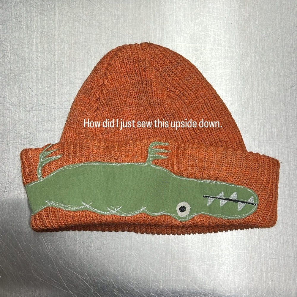 Upside down Gator beanie