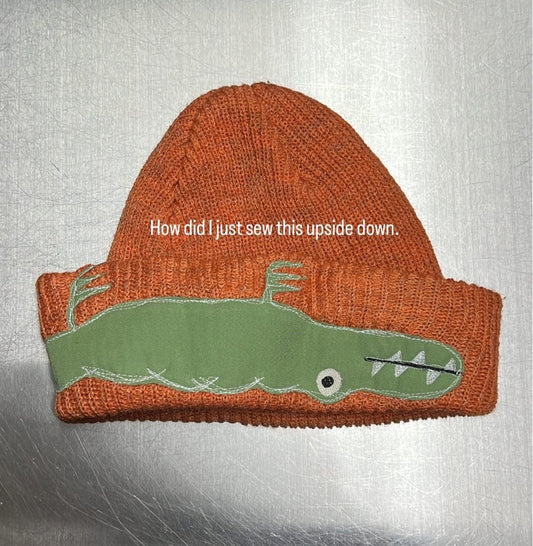Upside down Gator beanie - Magg's Rags 
