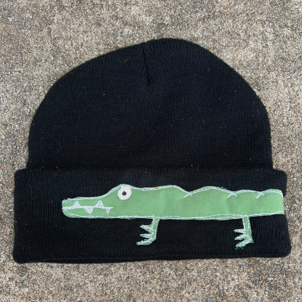 Black gator beanie