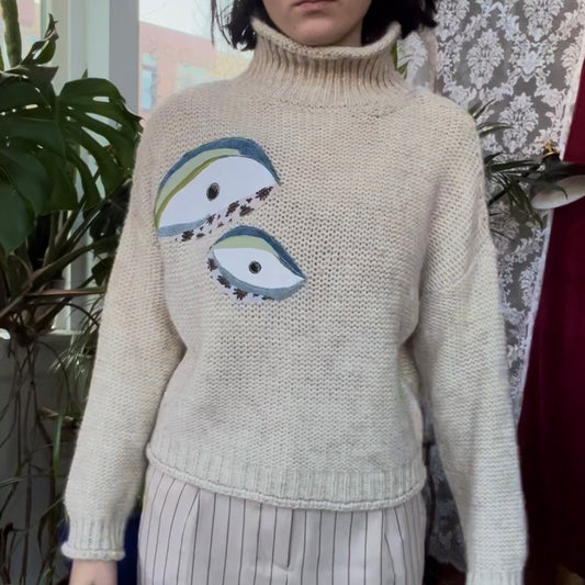 Eyeball knit turtleneck