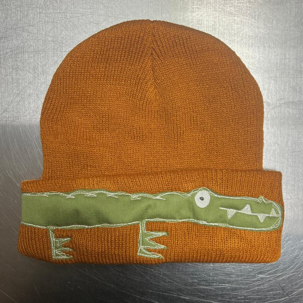 Burnt orange gator beanie