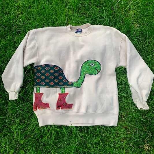 Appliqué turtle ‘n boots crew - Magg's Rags 