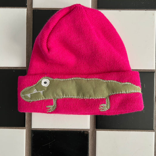 Hot Pink Gator Beanie - Magg's Rags 