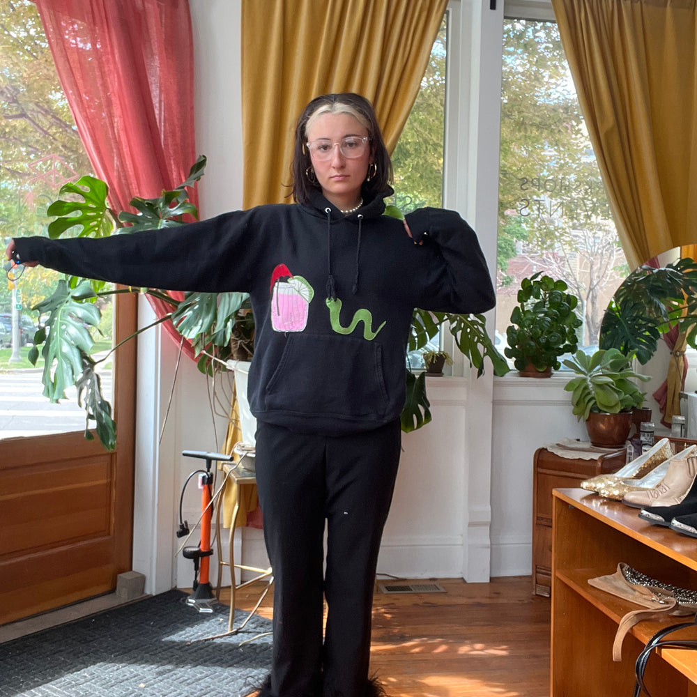 
                      
                        Worm havin’ a cocktail sweatshirt
                      
                    