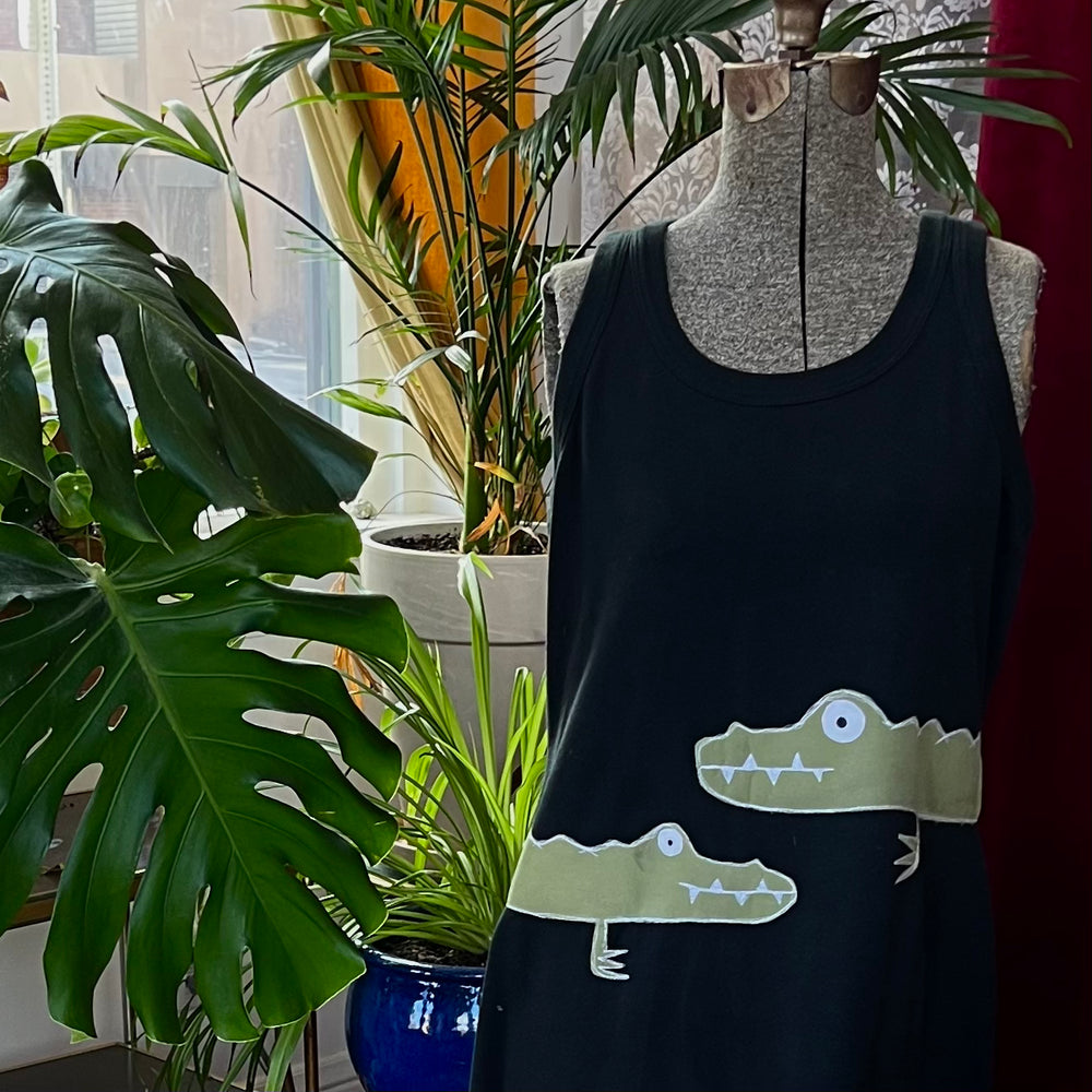 
                      
                        Wrap around gator maxi dress
                      
                    