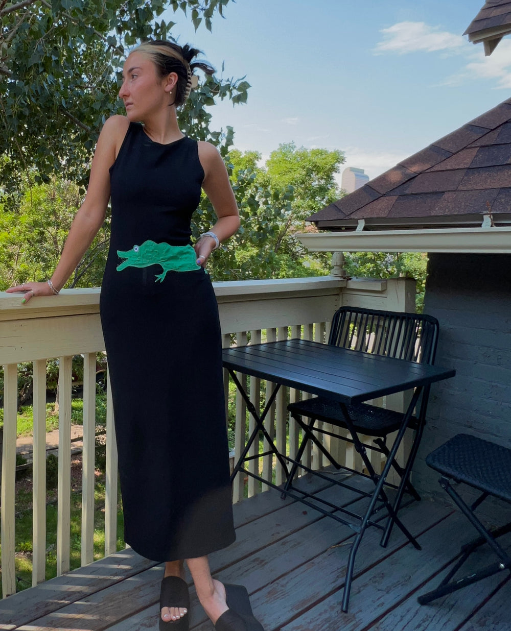 Alligator maxi dress