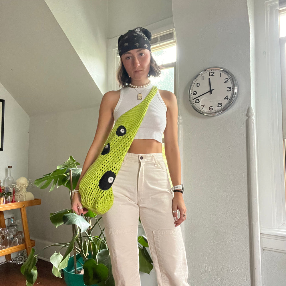 
                      
                        Knit 8 ball tote
                      
                    