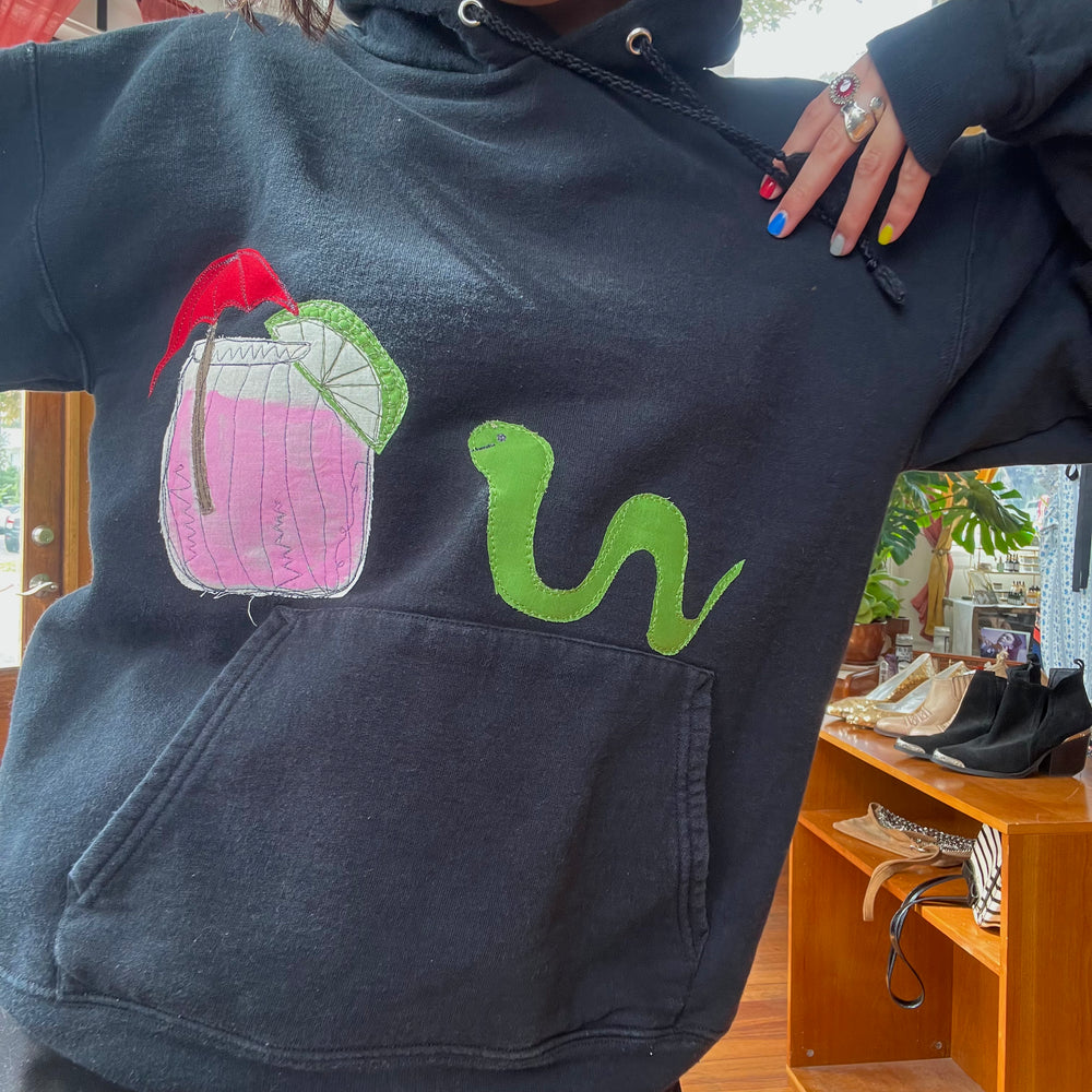 
                      
                        Worm havin’ a cocktail sweatshirt
                      
                    