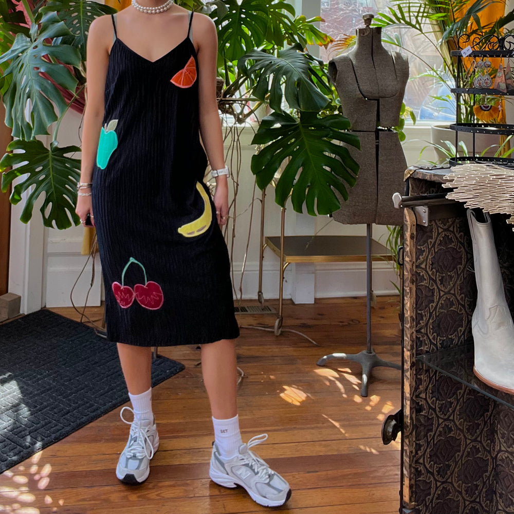 Fruit salad midi dress