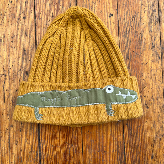 Mustard Gator Beanie - Magg's Rags 