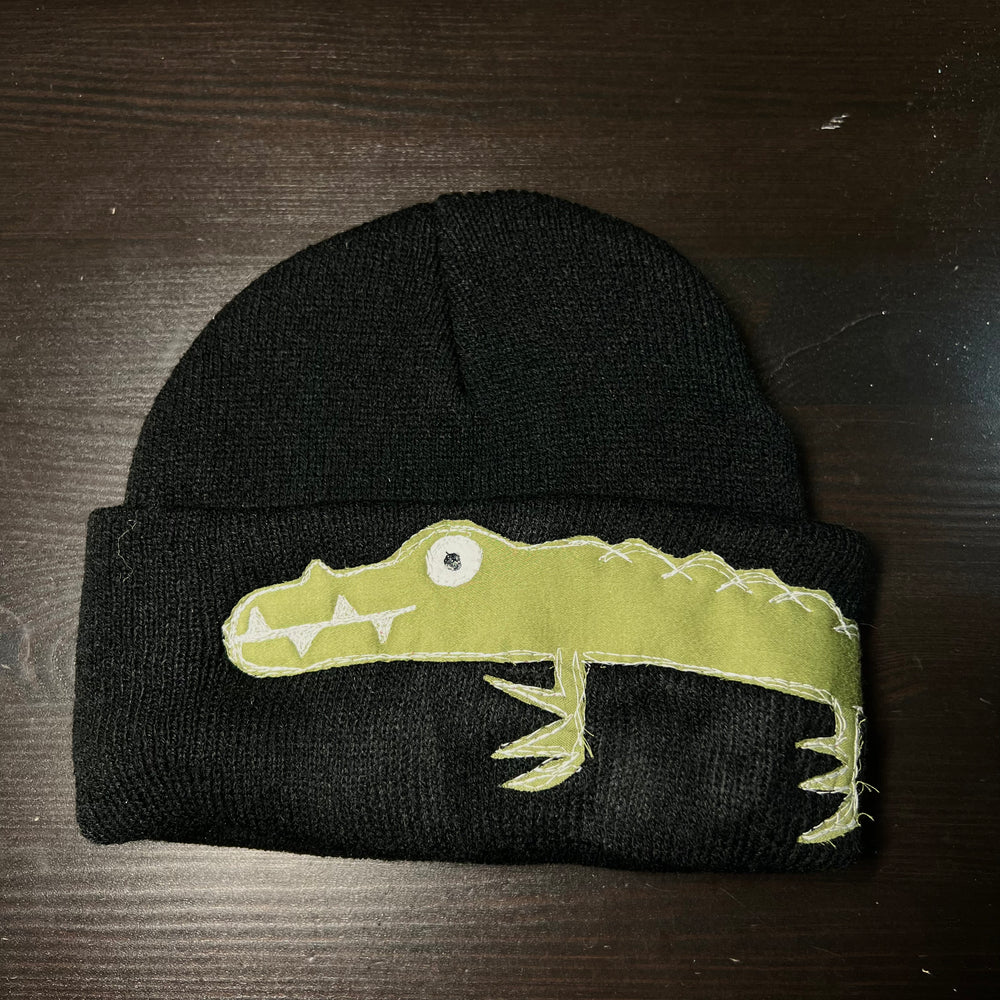 Black gator beanie