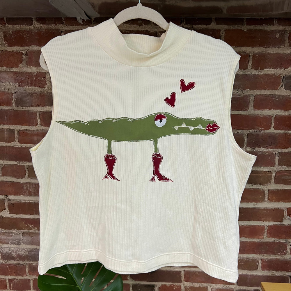 Sassy gator mock neck tank
