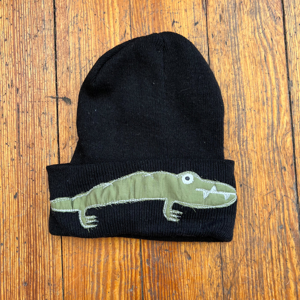 Black gator beanie